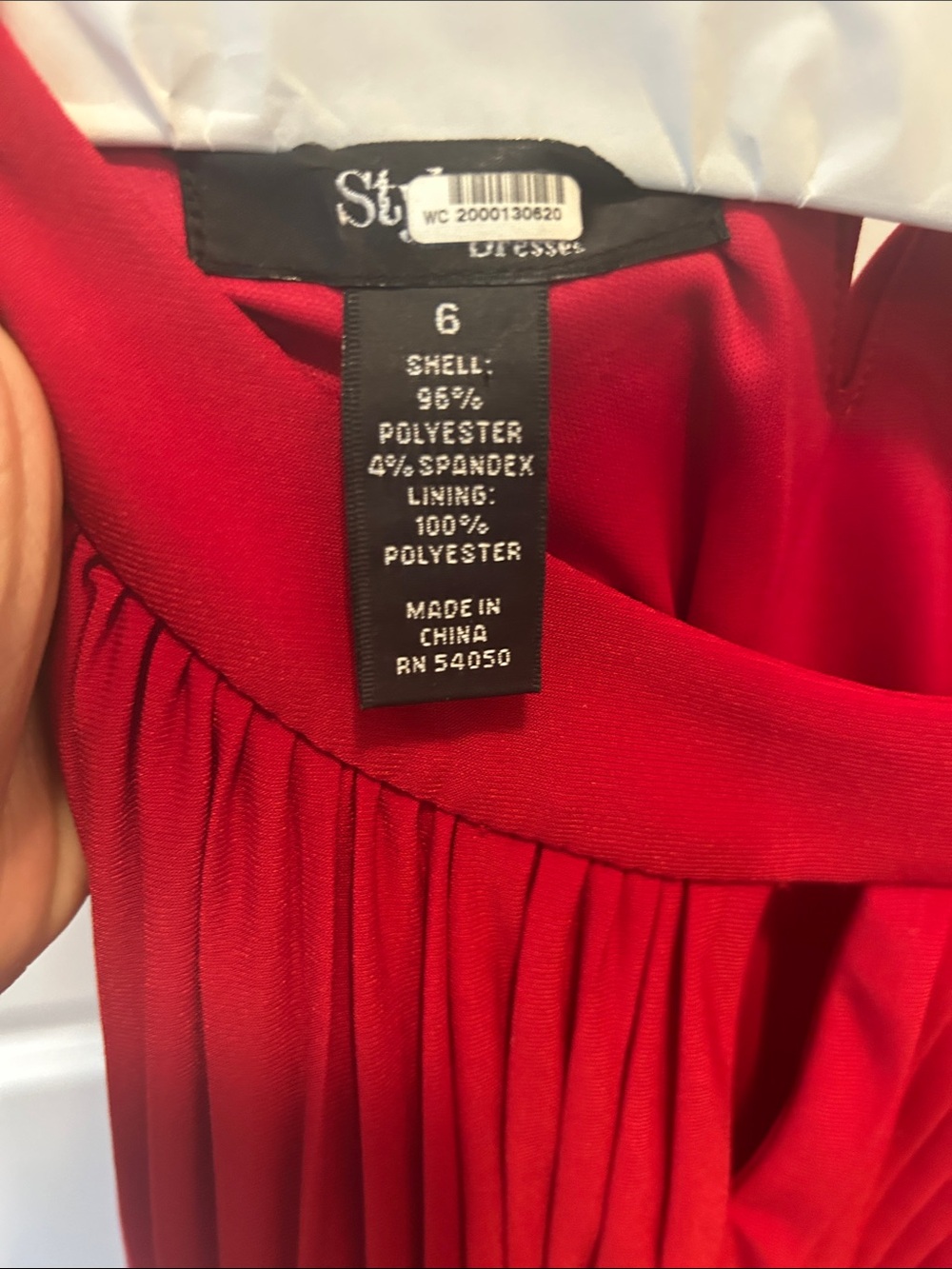Red Ruched Keyhole Halter Gown - Picture 6 of 9